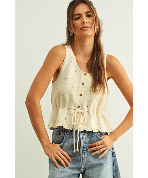 Rosa Scallop Hem Knit Top