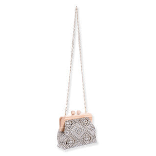 Fabric Wooden Clutch/Crossbody Bag