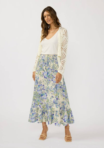 Clemente Open Crochet Tie Front Top