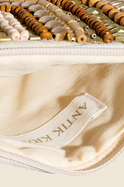 Sika Boho Beaded Cosmetic Bag - Gold