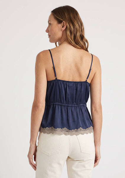 Amanda Lace-Trimmed Button-Front Cinched Cami