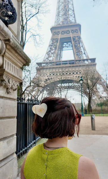 Hand-Painted Celestial Heart Claw Hair Clip