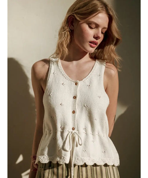 Rosa Scallop Hem Knit Top