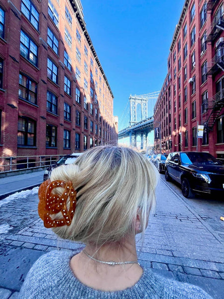 Hand-painted Pretzel Hair Claw Clip