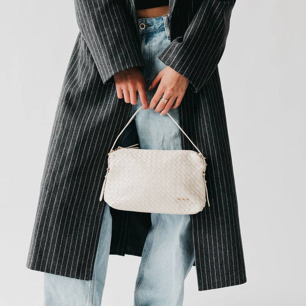 Harper Hobo Woven Shoulder Bag - Brown
