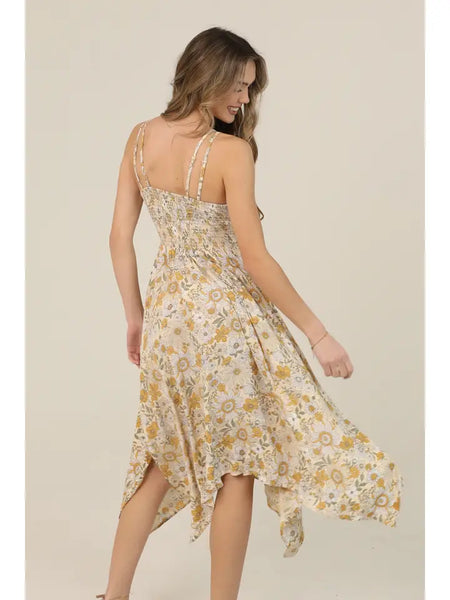 Alora Vintage Floral Midi Dress
