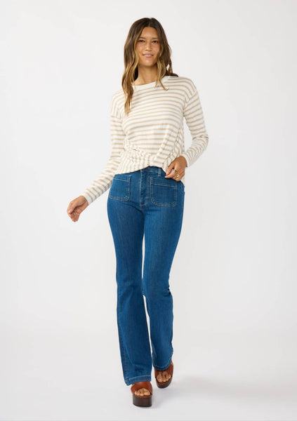 Kyle Stripe Front Knot Pullover Sweater