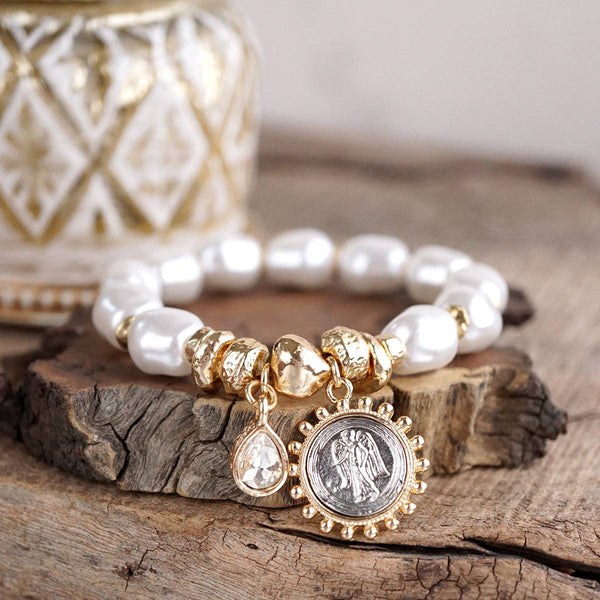 Pearl Angel Charm Bracelet – Gilded Keepsake