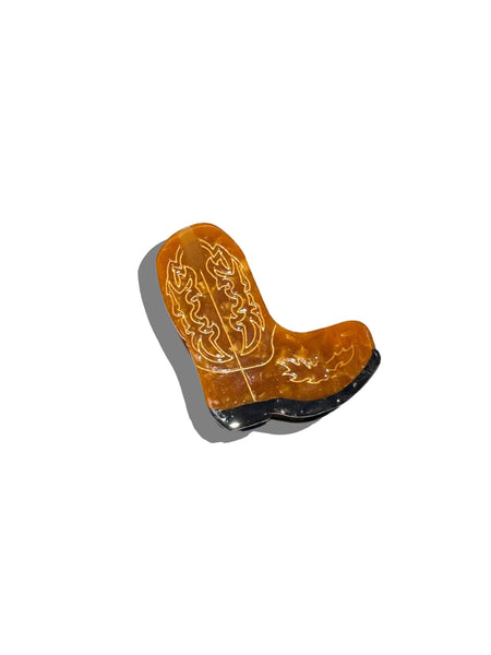 Hand-painted Western Cowboy Boot Claw Hair Clip