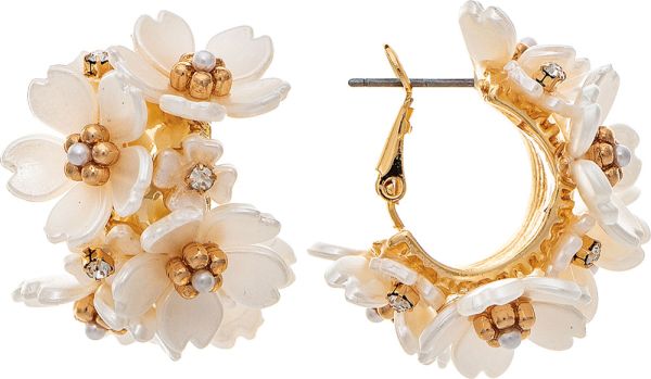 Flower Bunch Hoop Earrings