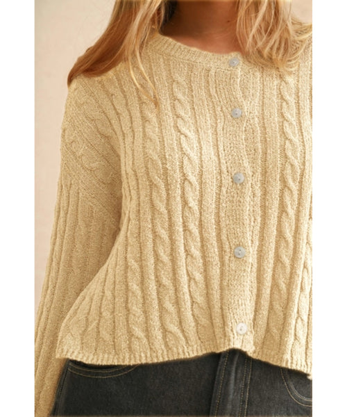 Jenny Light Weight Cable Knit Cardigan