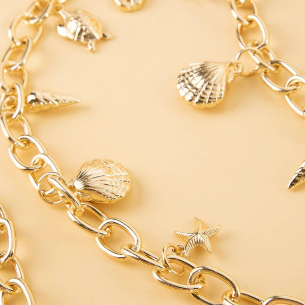 Sealife Charms Chain Belt - Gold