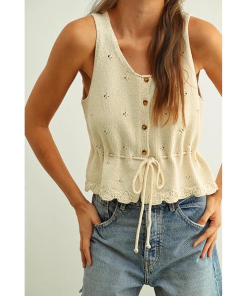 Rosa Scallop Hem Knit Top