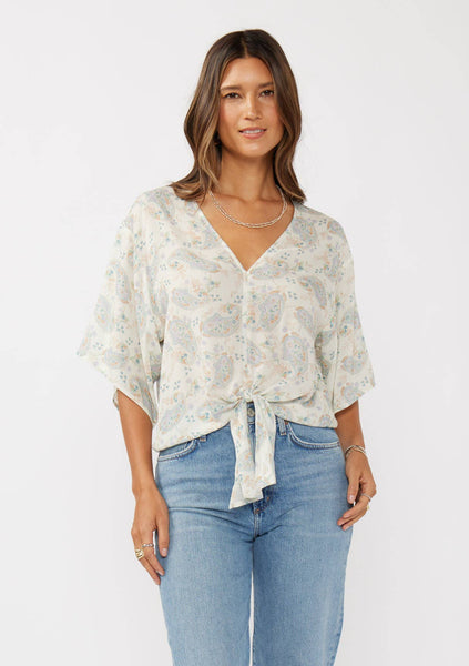 Pretty in Paisley Tie-Front Blouse