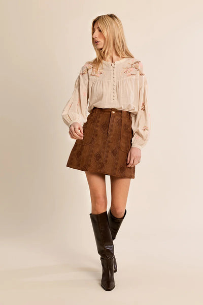 Gabby Boho Suede Skirt
