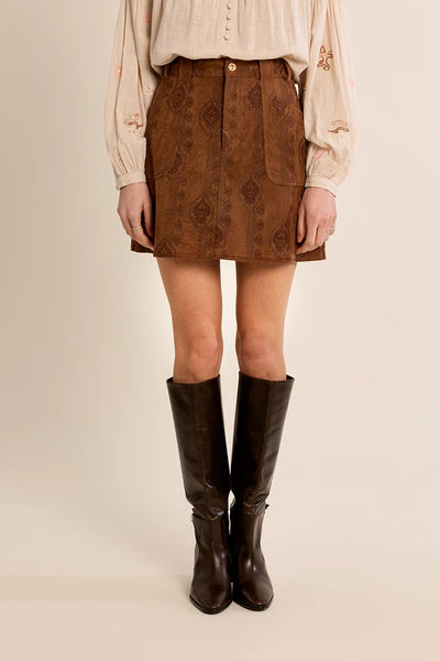 Gabby Boho Suede Skirt
