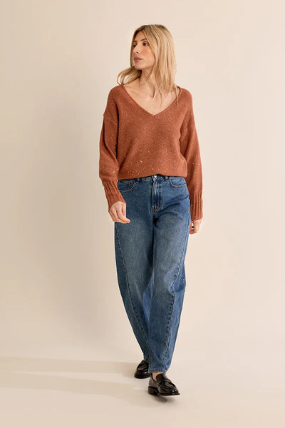Russi Vneck Knit Sweater