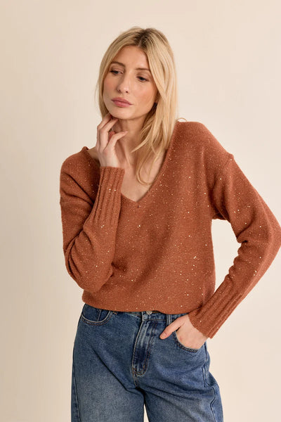 Russi Vneck Knit Sweater