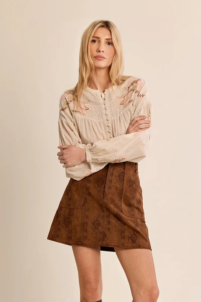 Gabby Boho Suede Skirt