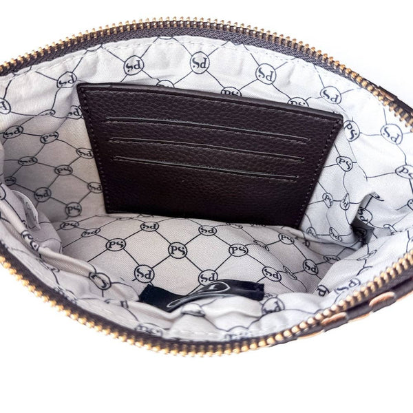 Emma Woven Clutch Wristlet - Blush Checkered