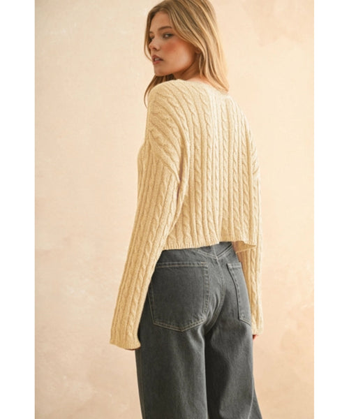 Jenny Light Weight Cable Knit Cardigan