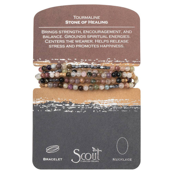 Stone Wrap Bracelet/Necklace: Tourmaline - Stone of Healing