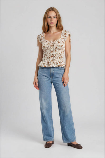 Lesle Floral Ruffle Top
