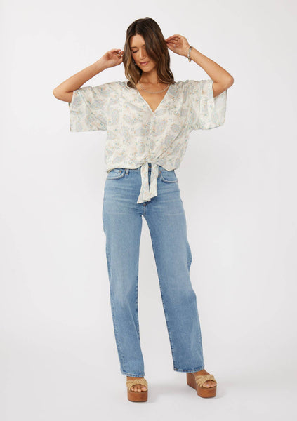 Pretty in Paisley Tie-Front Blouse