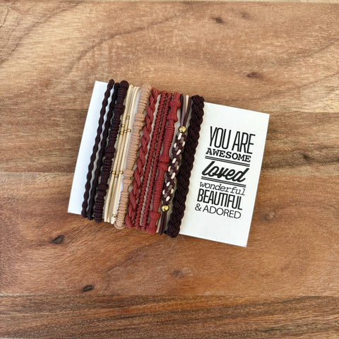 Boho Hair Ties - Brown