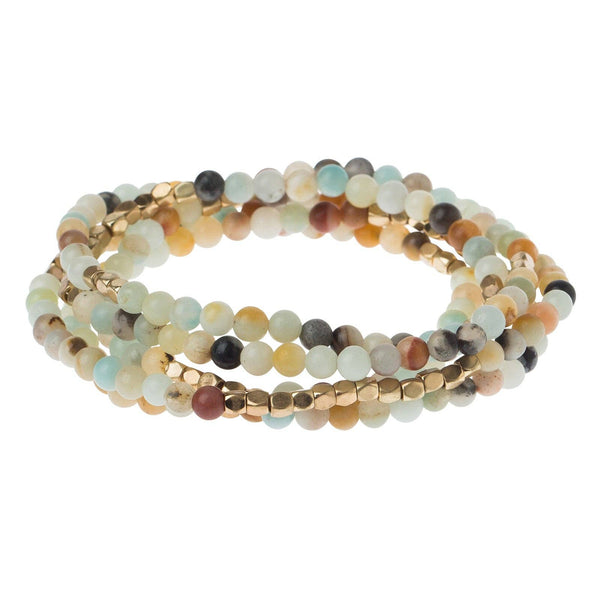 Stone Wrap Bracelet/Necklace: Amazonite - Stone of Courage