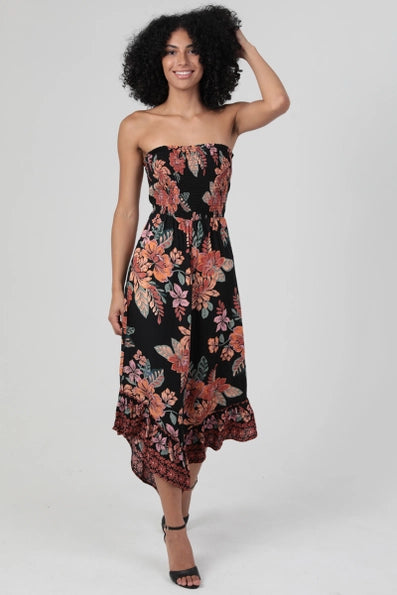 Iris Floral Strapless Jumper