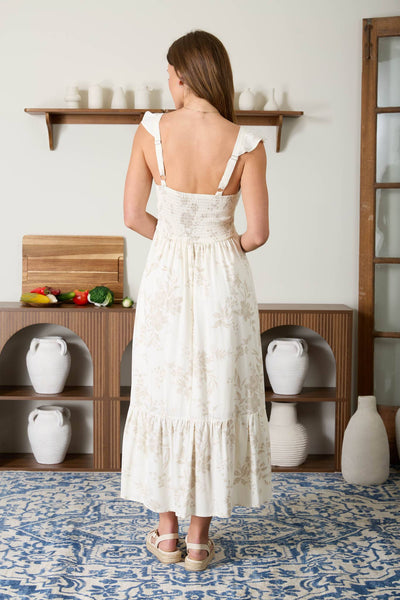Hallie Floral Corset Midi Dress