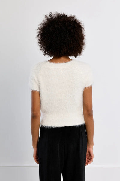 Karri Short Sleeve Fluffy Sweater