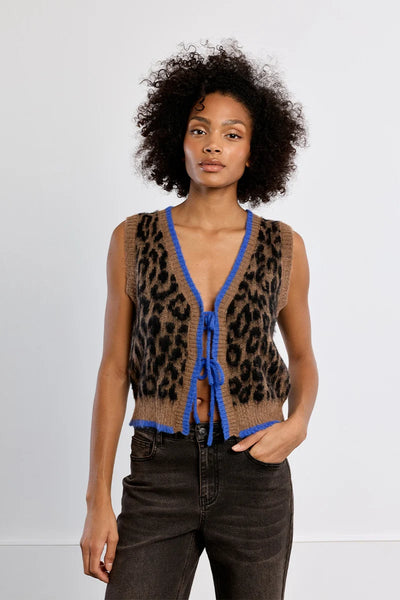 Celine Tie Front Contrast Vest