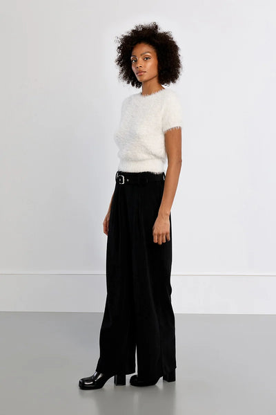 Karri Short Sleeve Fluffy Sweater