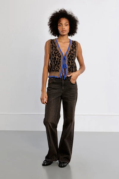 Celine Tie Front Contrast Vest
