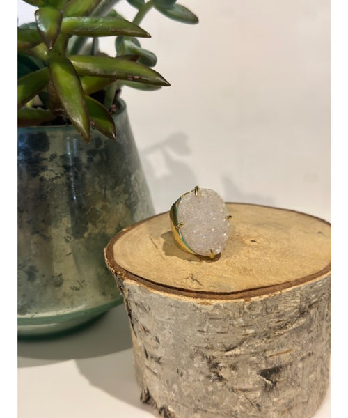 Natural Stone Ring - Druzy