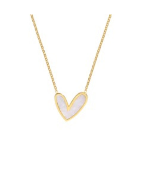 My Love Mother of Pearl Heart Necklace