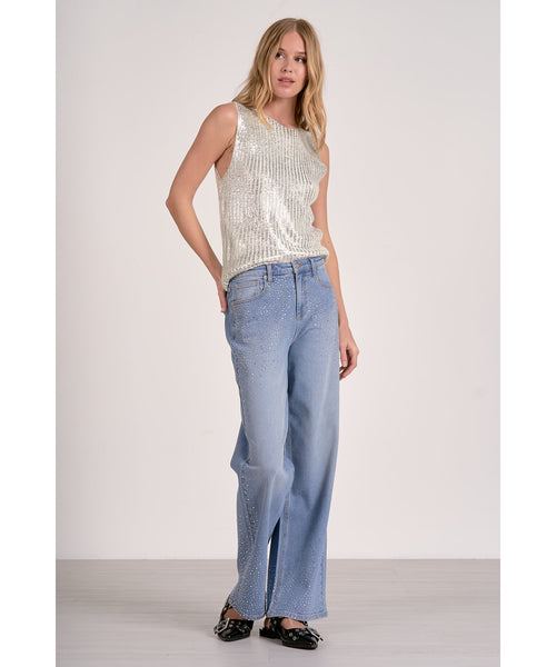 Silver Knit Coated Tank Top