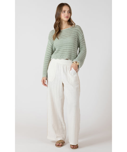 Crochet Trim Gauze Pant