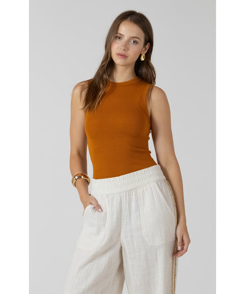 Bri Ribbed Tank - Golden Hour
