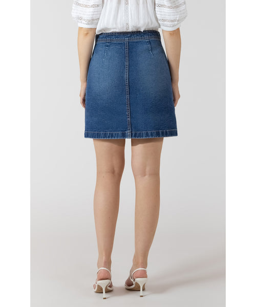 Easy Rider Button Front Mini Skirt