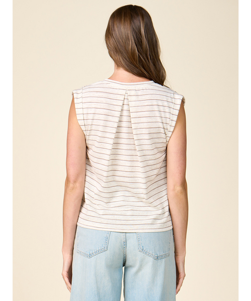Scottie Striped V Neck Tee