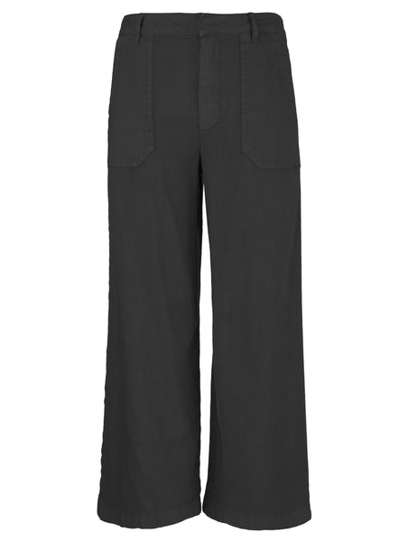Topaz Wide Leg Cropped Pant - Charcoal