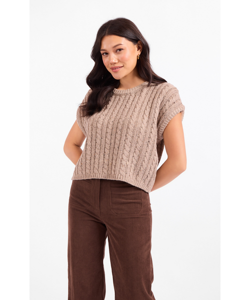 Harvest Moon Cable Knit Sweater Top