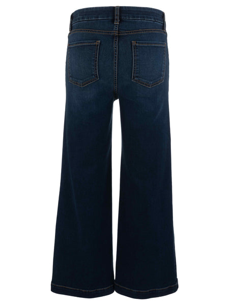Meg Dark Wide Leg Patch Pocket Denim