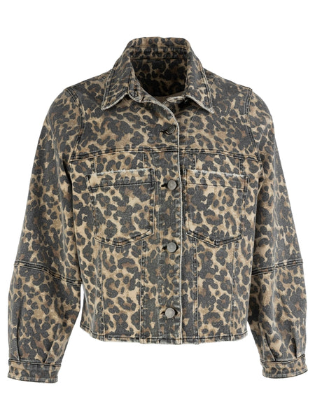 Bayley Leopard Denim Jacket