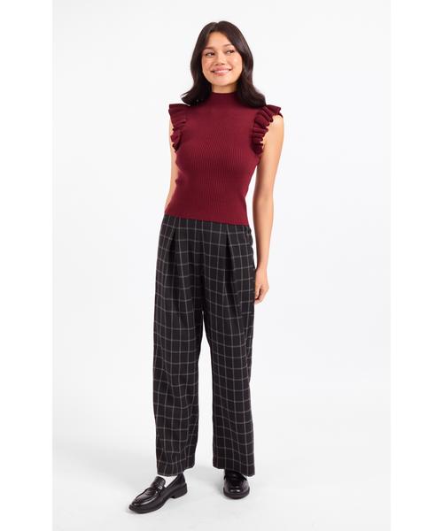 Evie Ruffle Sleeve Mockneck Top