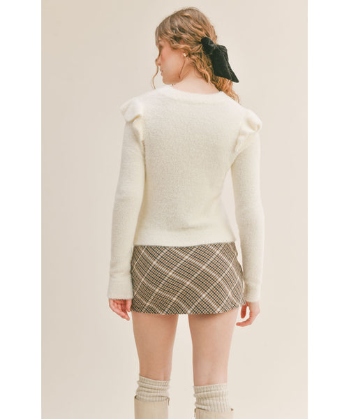 Addison Ruffle Trim Sweater