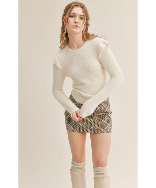 Addison Ruffle Trim Sweater